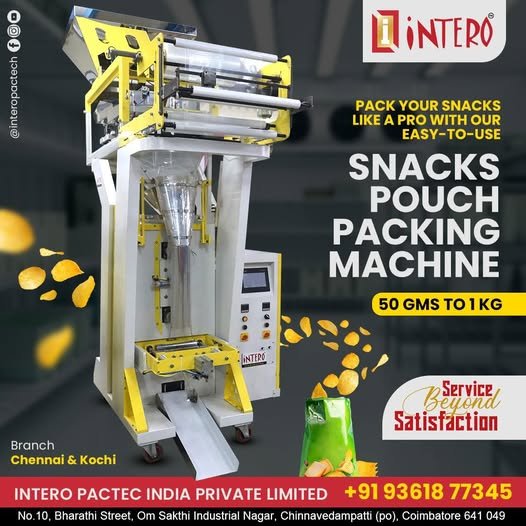 Snacks Pouch Packing Machine Manufacturers in Tamil Nadu – Intero PacTec India Pvt Ltd